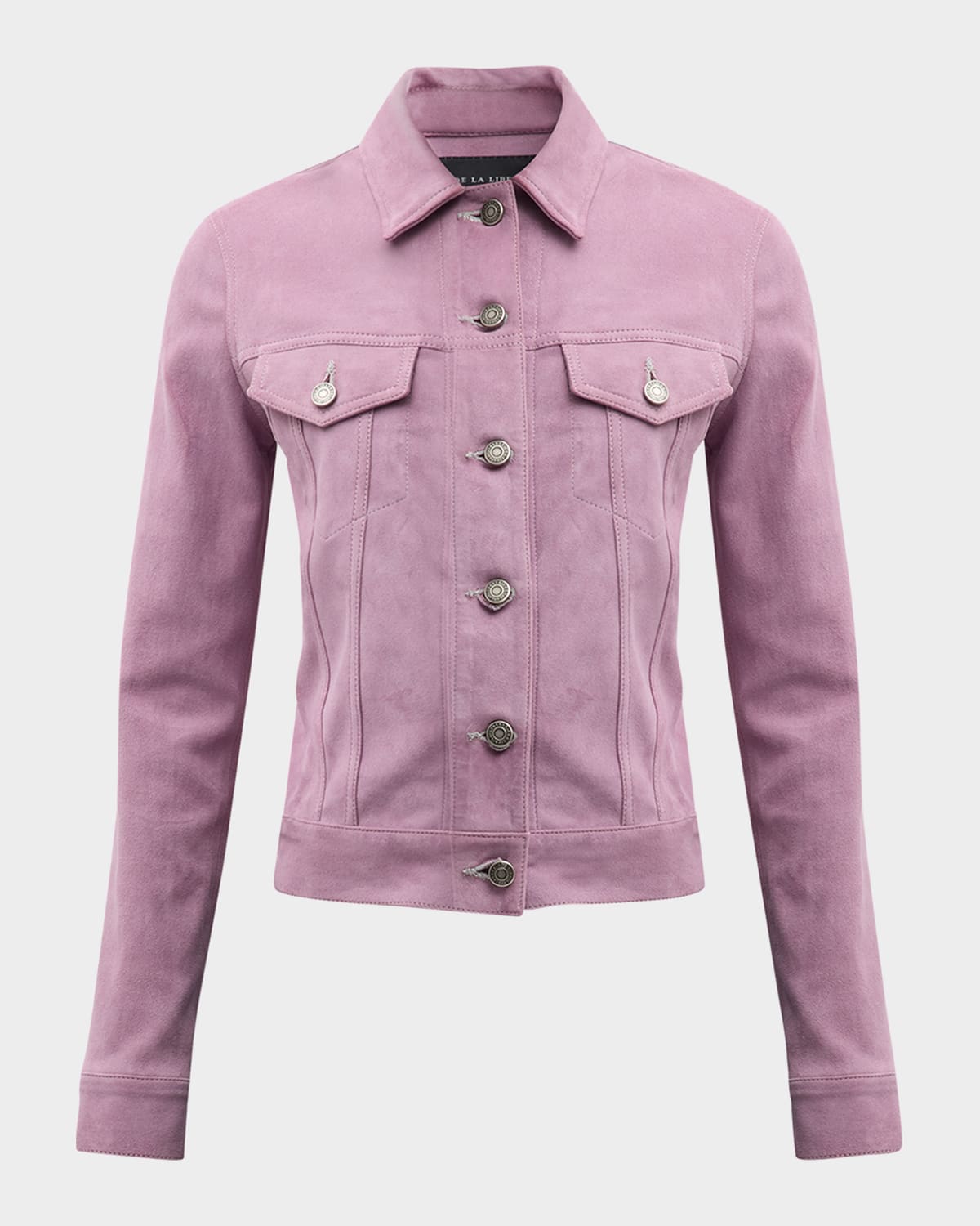 Cout De La Liberte Donna Suede Trucker Jacket In Mauve 775