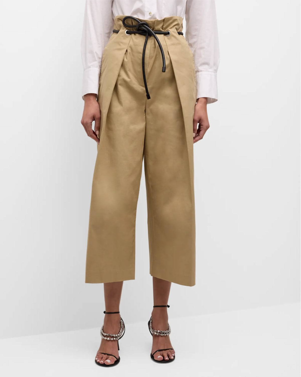 Shop 3.1 Phillip Lim / フィリップ リム Origami Paper-bag Cropped Trousers In Khaki