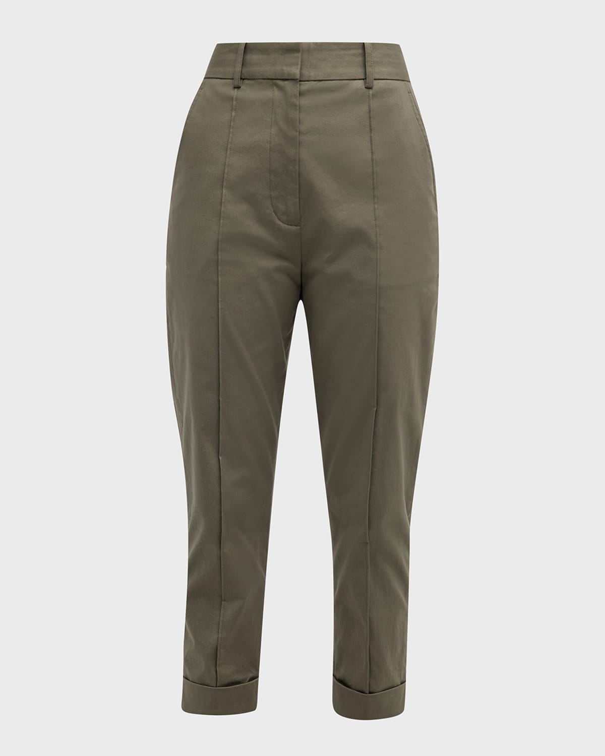 Cropped Pintuck Trousers