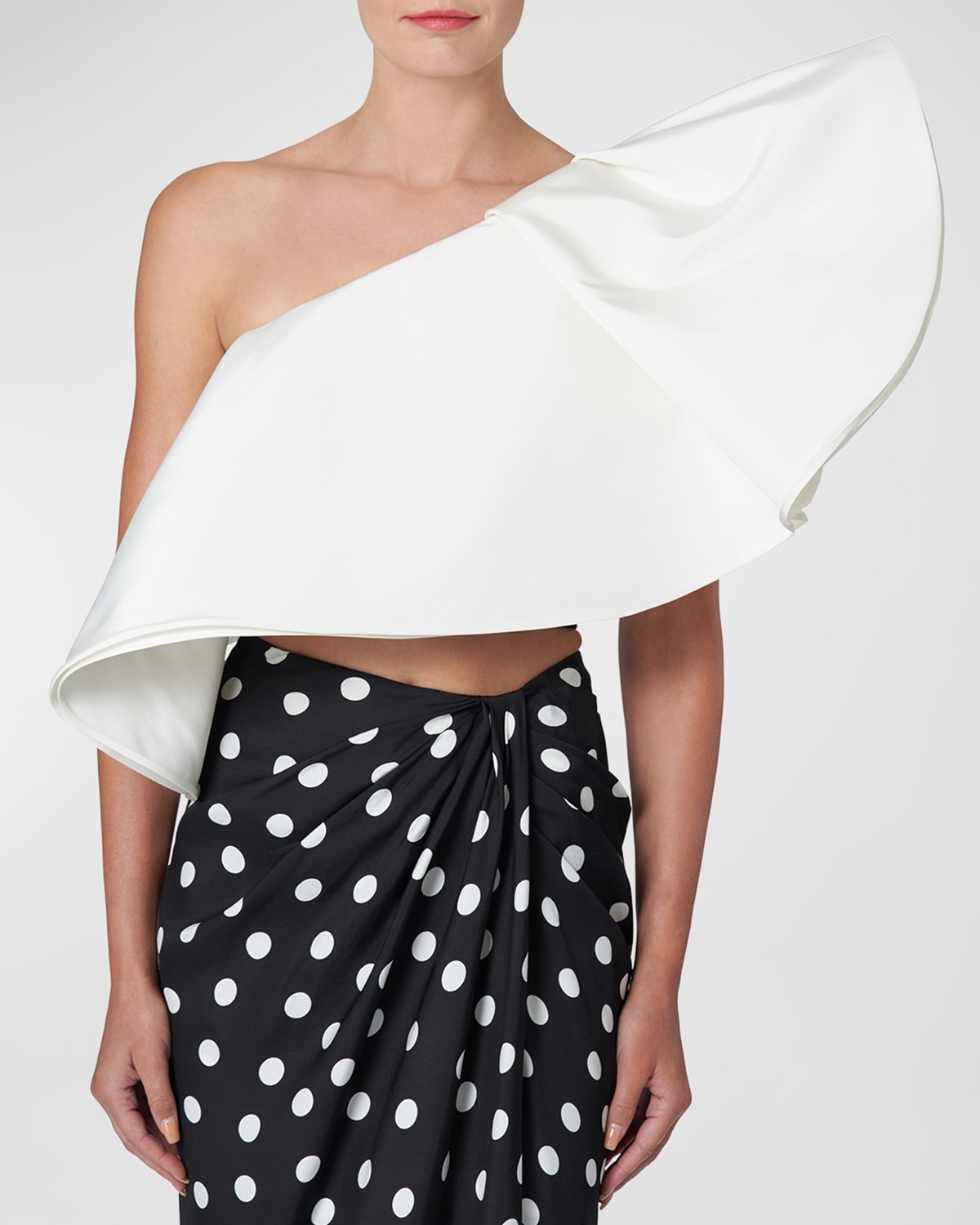 Shop Carolina Herrera One-shoulder Ruffle Top In White