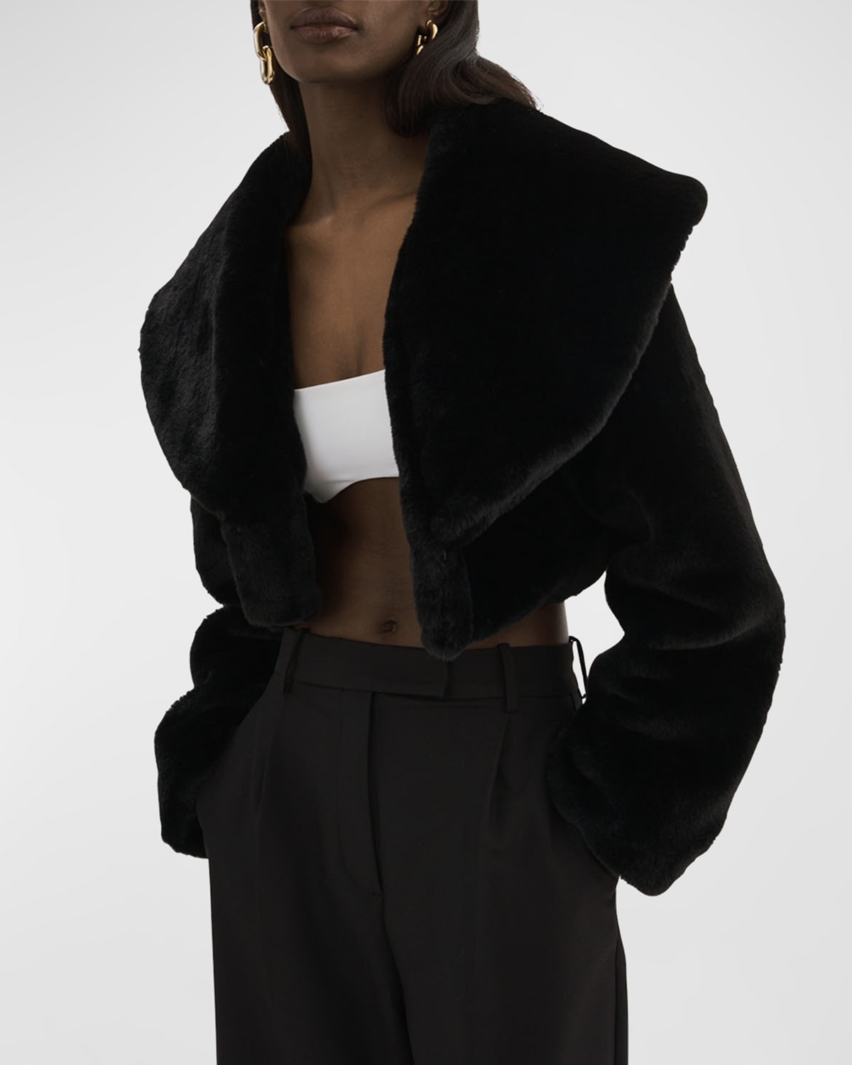 LAMARQUE DANIKA CROPPED FAUX FUR JACKET