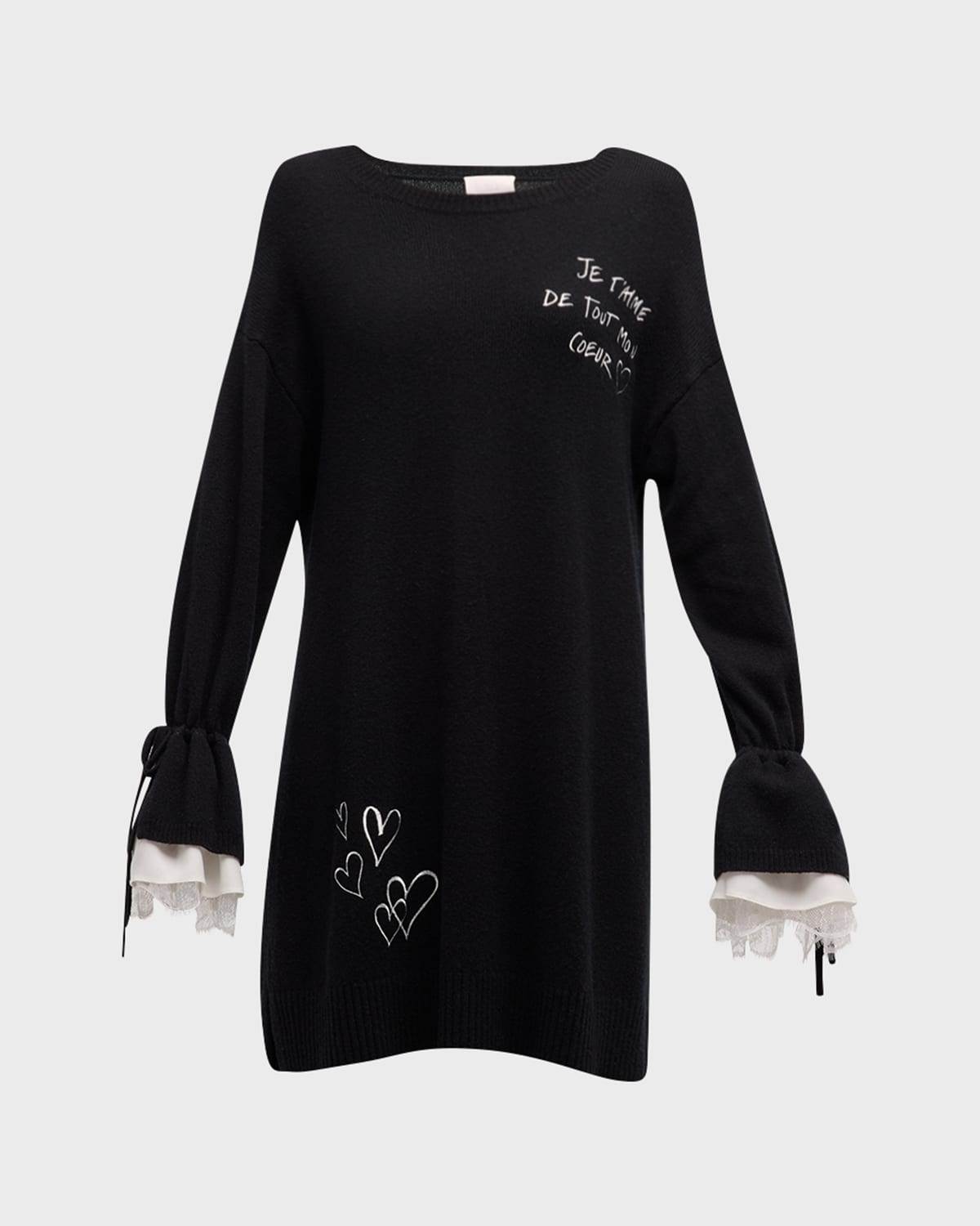 Shop Cinq À Sept Tasha Mon Amour Embellished Midi Knit Dress In Blackivory