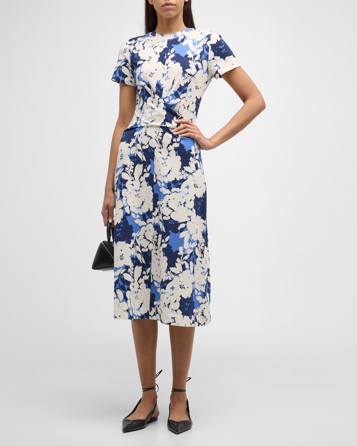 Mac Floral-Print Crossover Waist Midi Dress