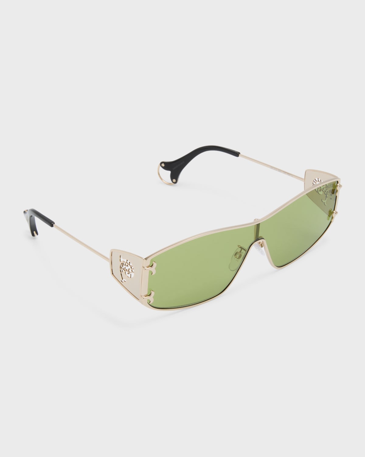 Metal & Acetate Shield Sunglasses