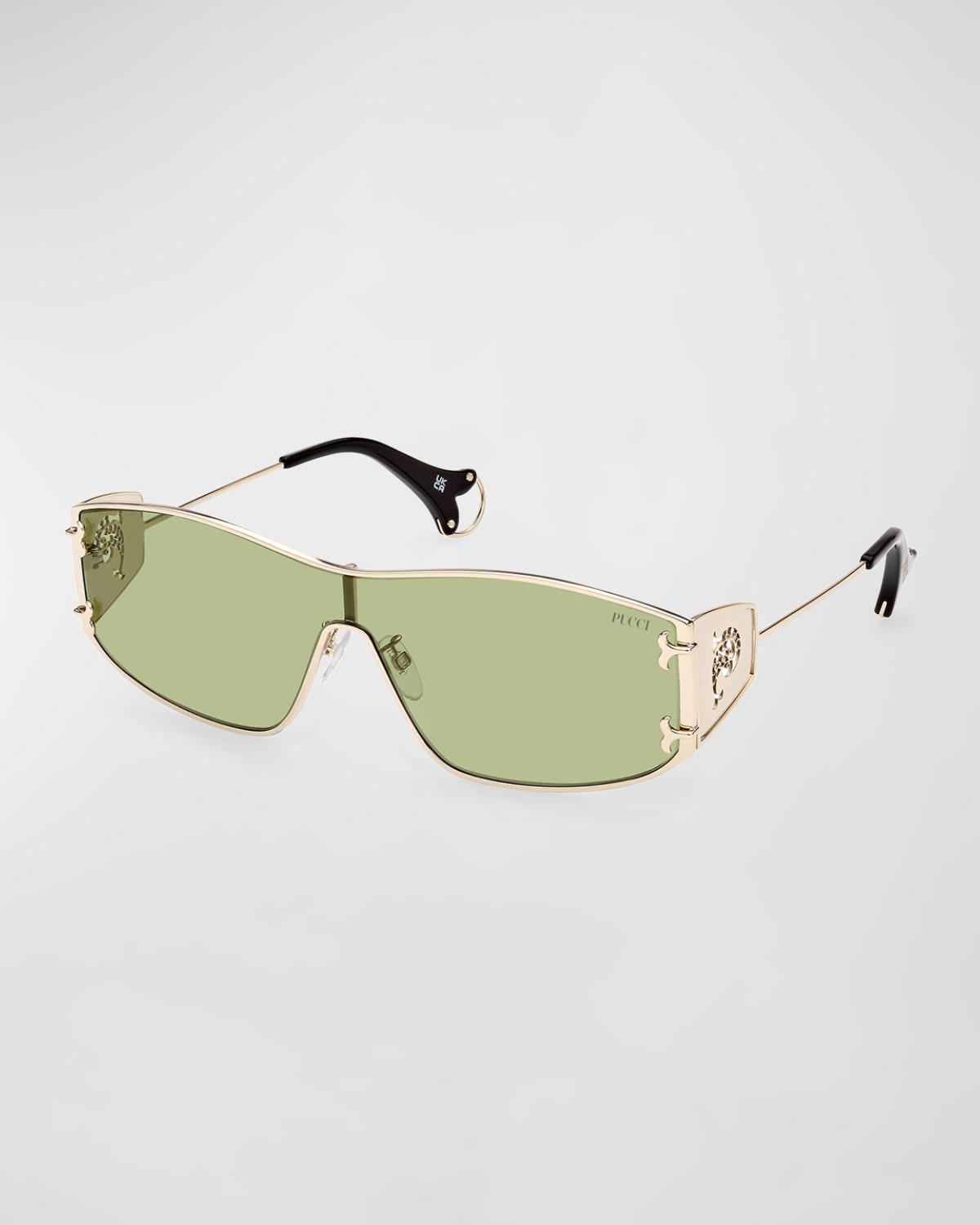 Metal & Acetate Shield Sunglasses