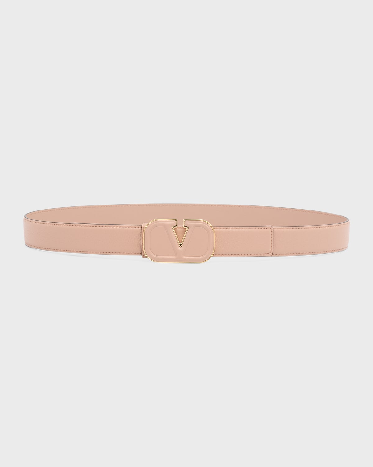 V-Logo Leather Belt