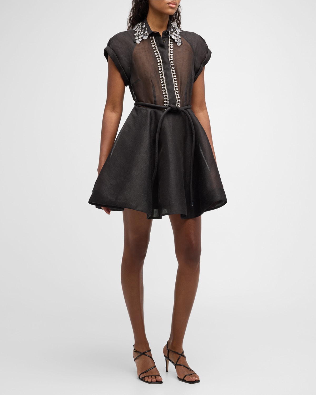 Shop Zimmermann Matchmaker Flip Mini Dress In Black