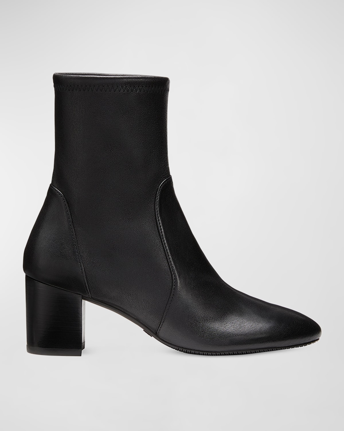 Stuart Weitzman Yuliana Stretch Leather Ankle Booties In Black