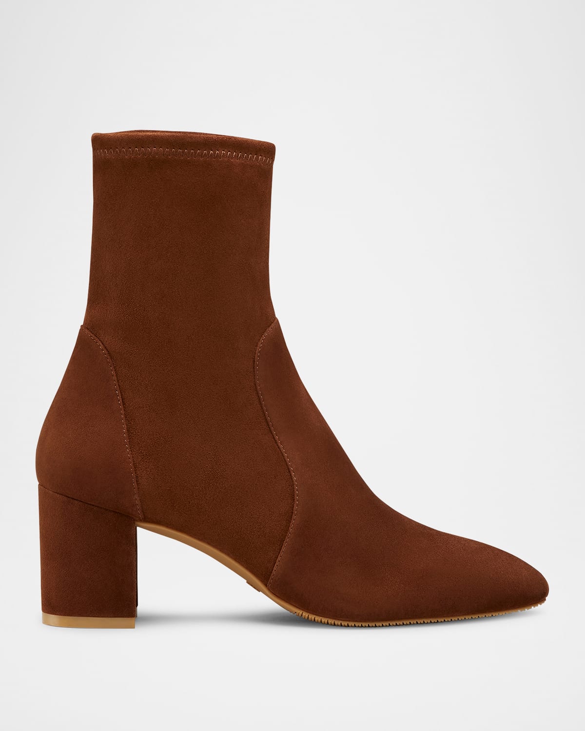 Shop Stuart Weitzman Yuliana Stretch Suede Ankle Booties In Deep Coffee