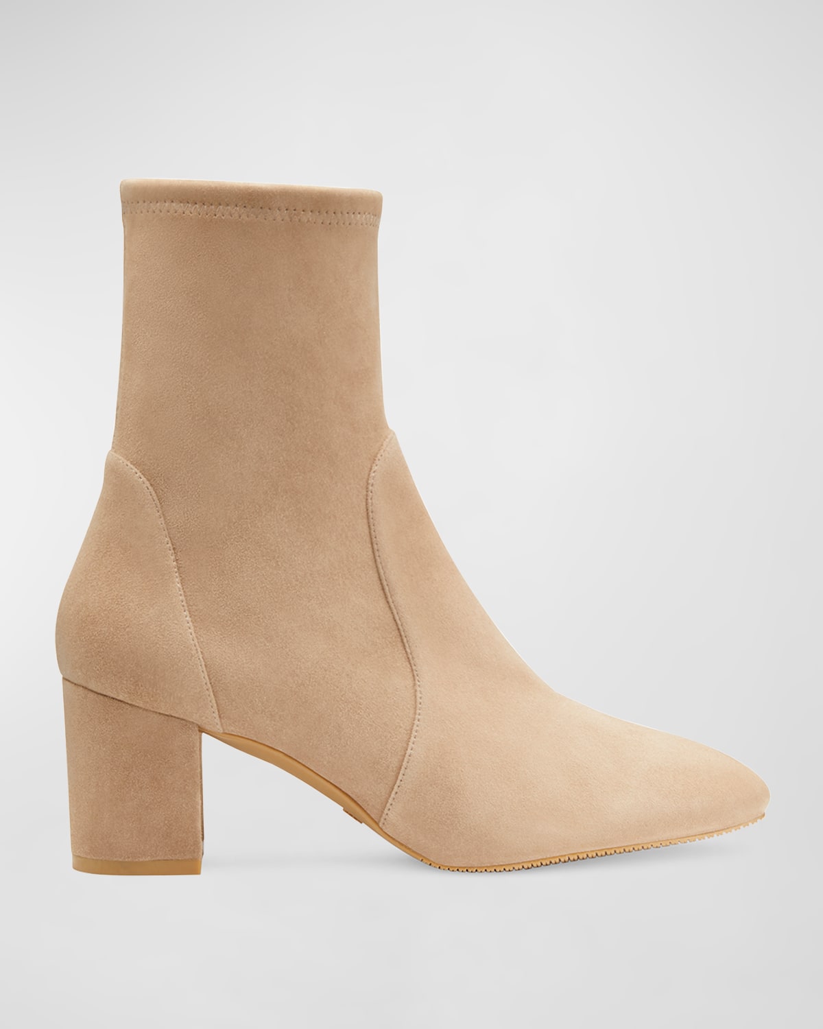 Shop Stuart Weitzman Yuliana Stretch Suede Ankle Booties In Cashmere