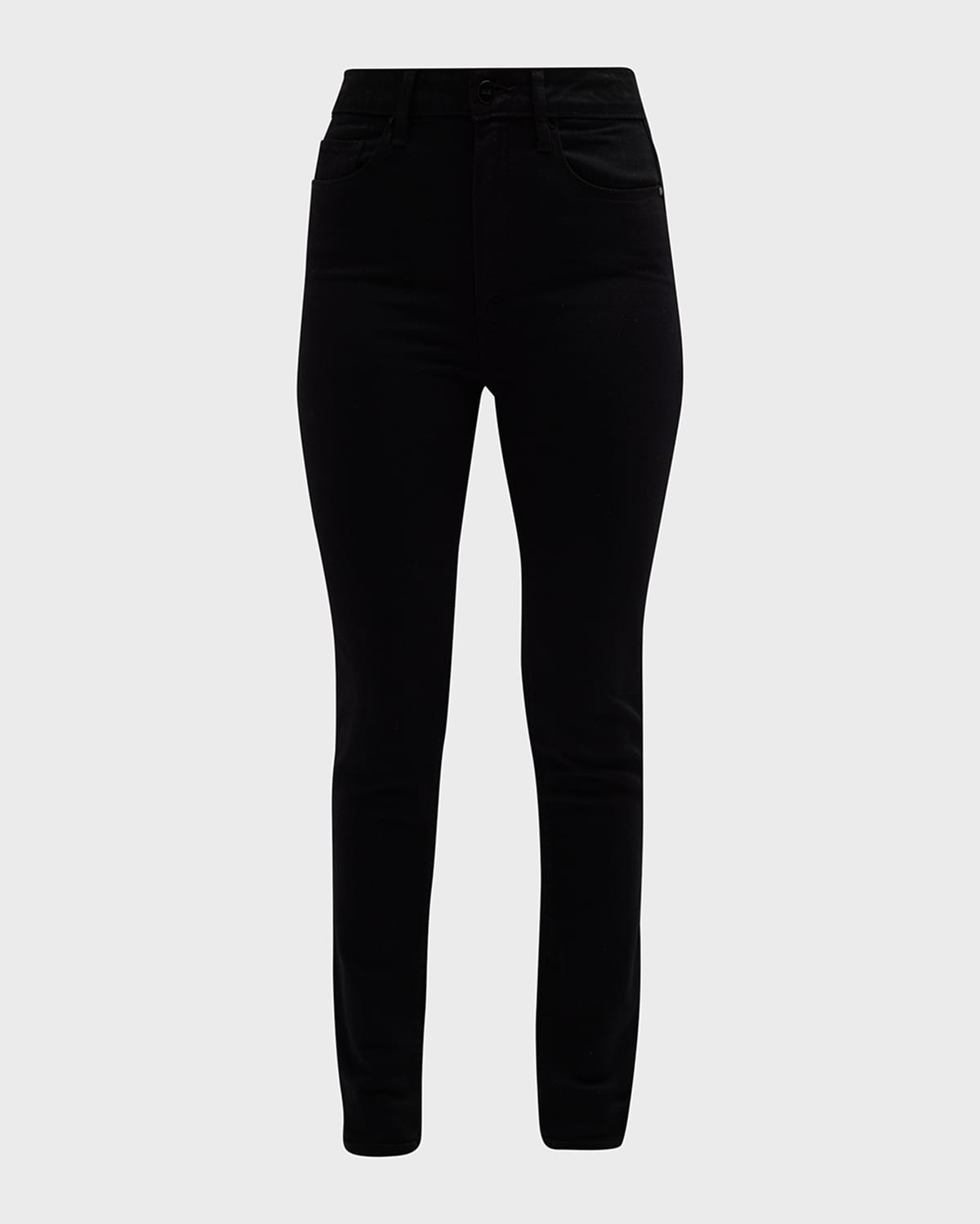 Paige Gemma Skinny Ankle Jeans In Black Shadow