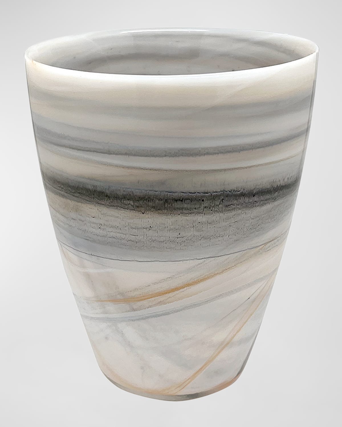 Alabaster Marbled Oval Vase, Large
