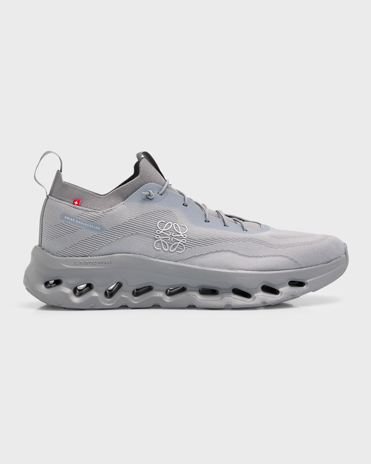 Loewe X On Men's Cloudtilt Knit Running Sneakers In Slate Grey