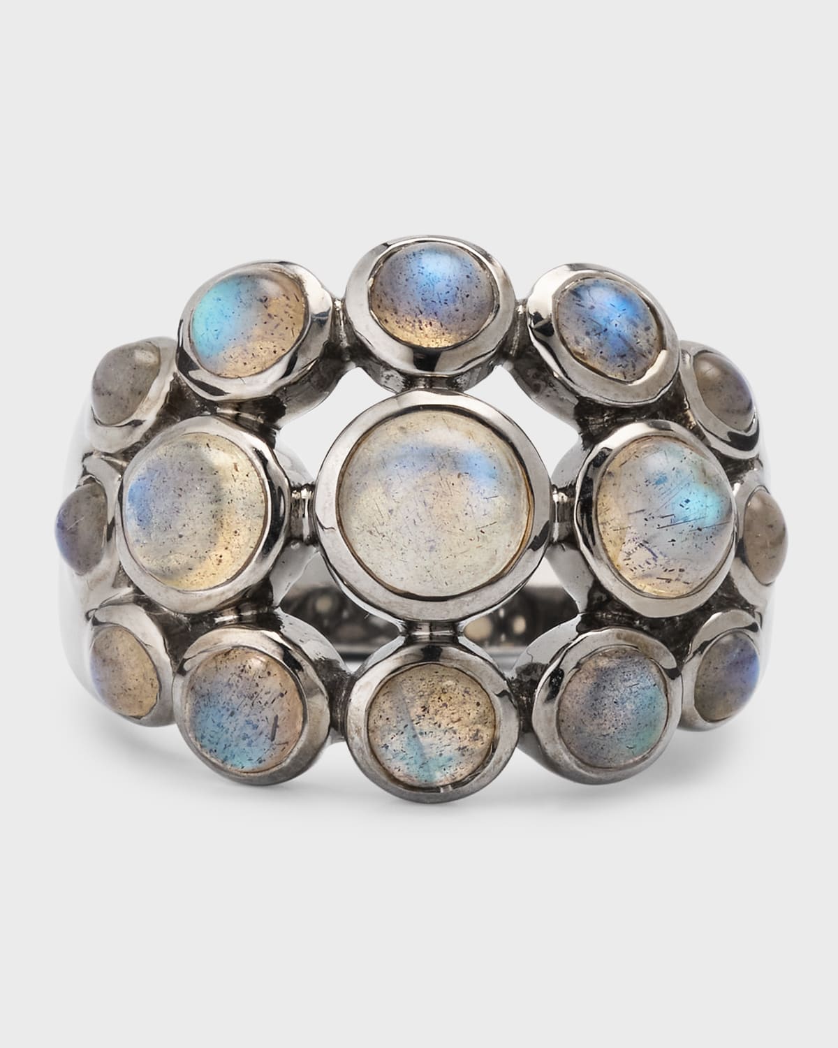 Shop Nakard Dot Dome Ring In Pearls And Aphrodite In Labradorite