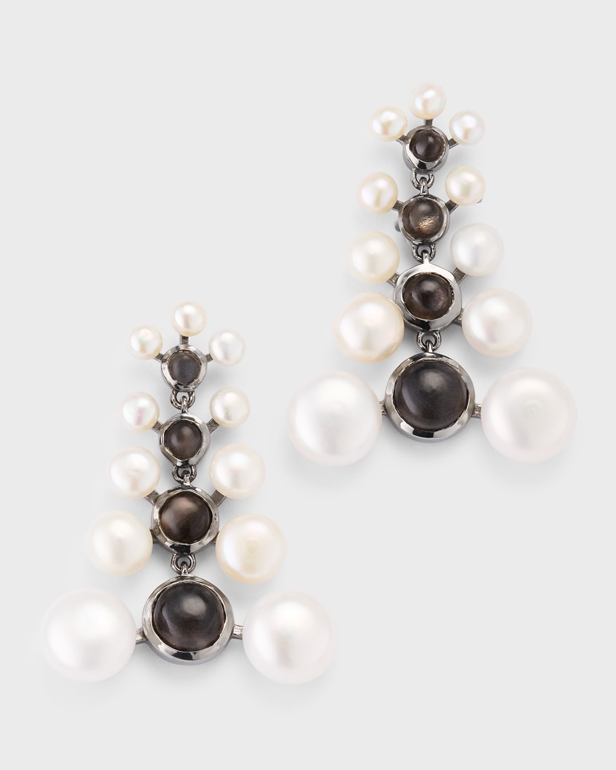 Nakard Siren Pearl And Moonstone Earrings In Metallic
