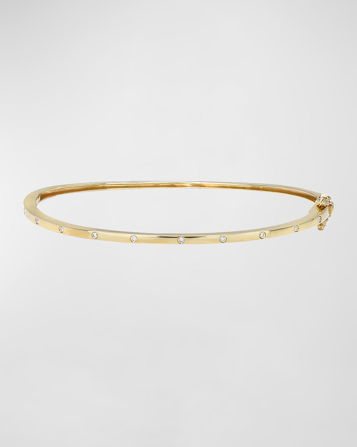 14K Gold Diamond Dot Bangle Bracelet