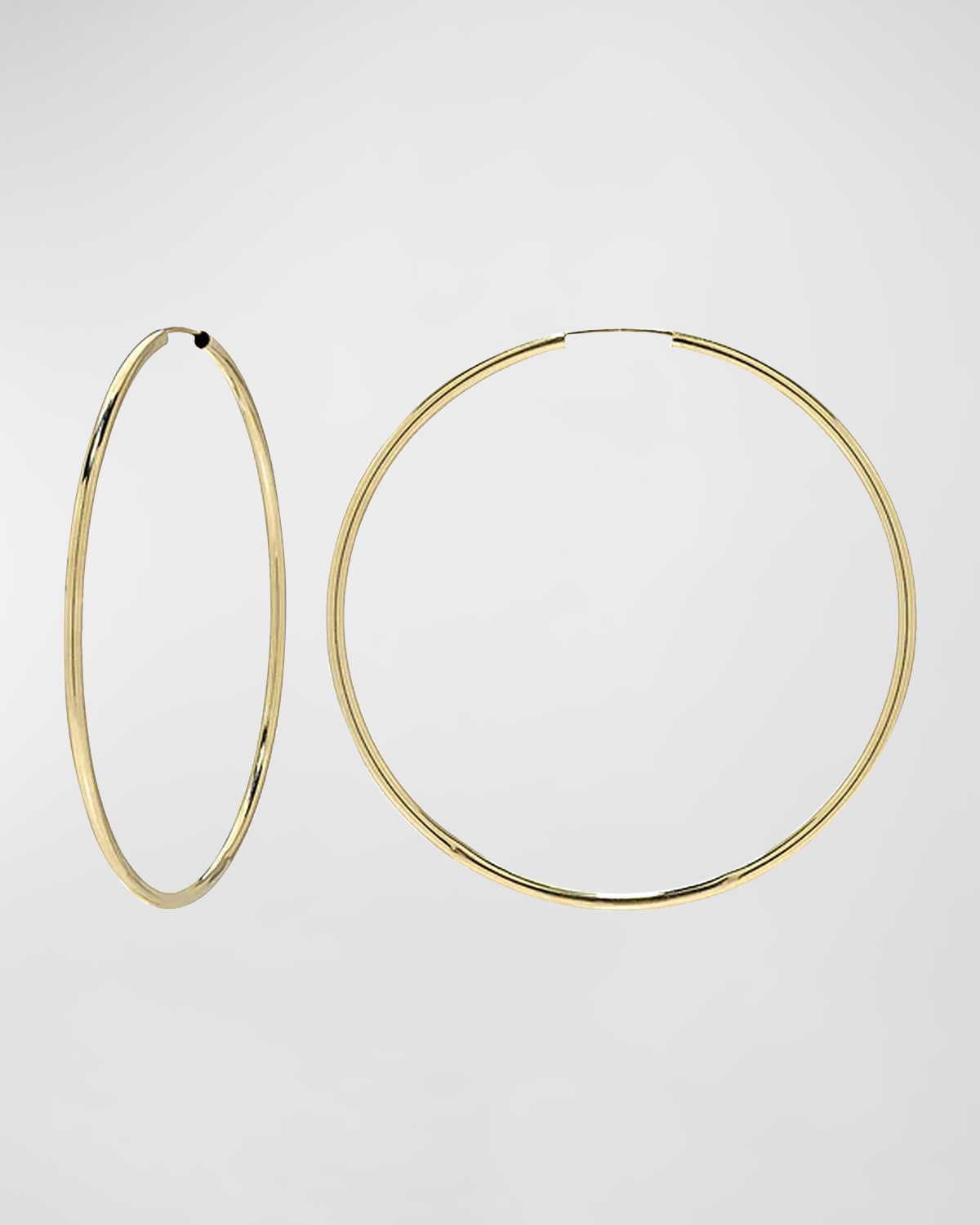 14K Gold Large Thread Hoop Earrings