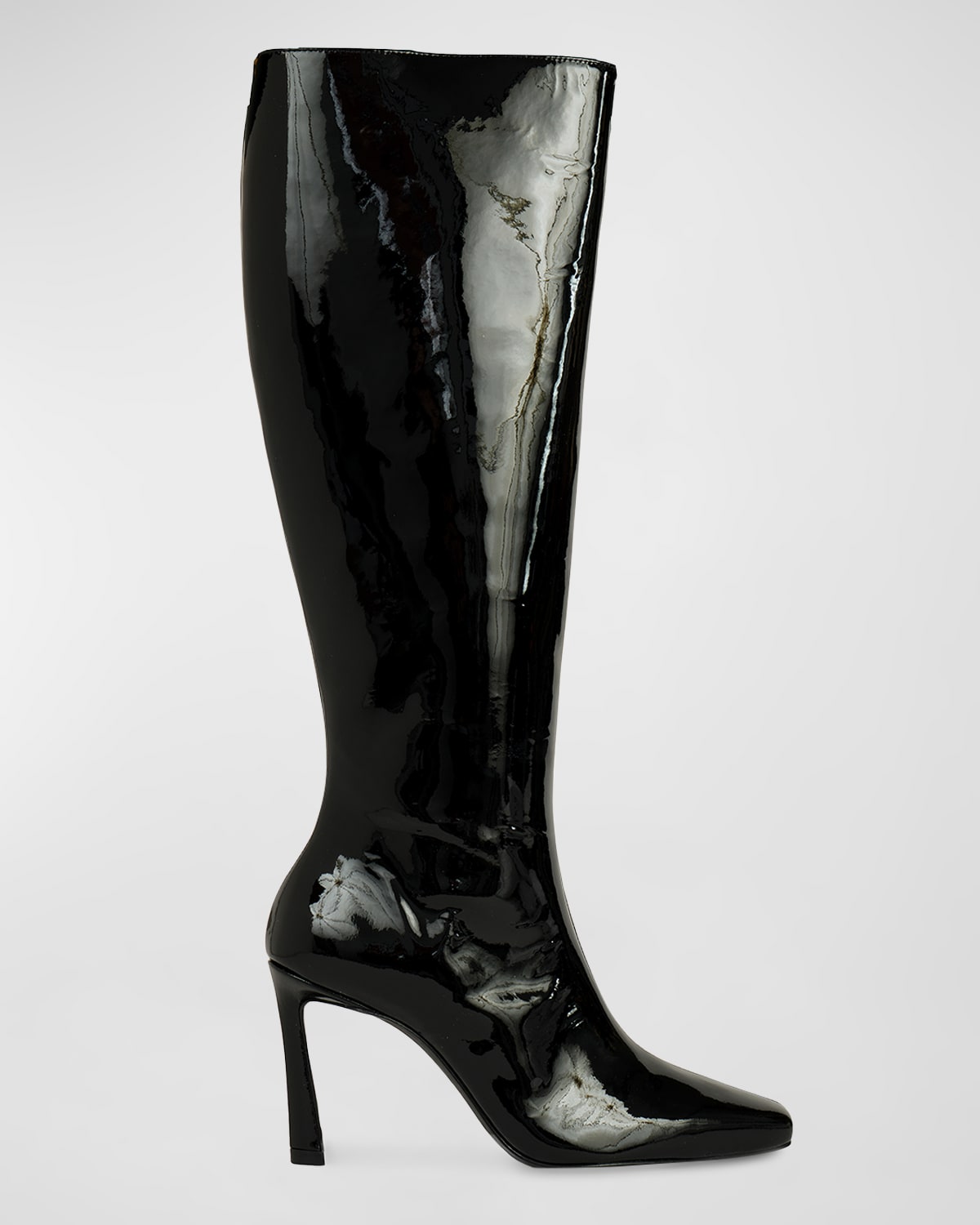 Black Suede Studio Liz Knee High Boot In Black Patent