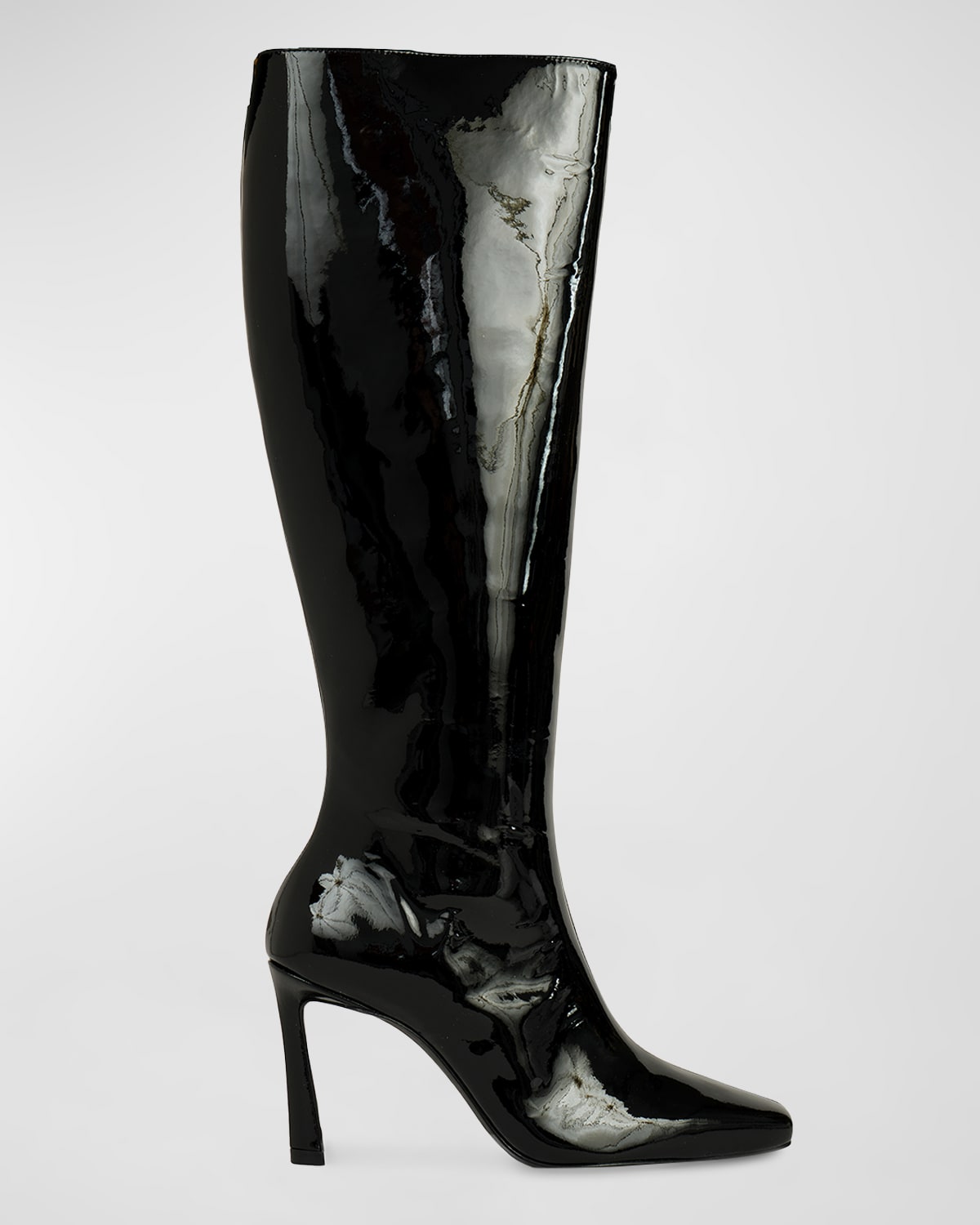 BLACK SUEDE STUDIO LIZ PATENT STILETTO KNEE BOOTS