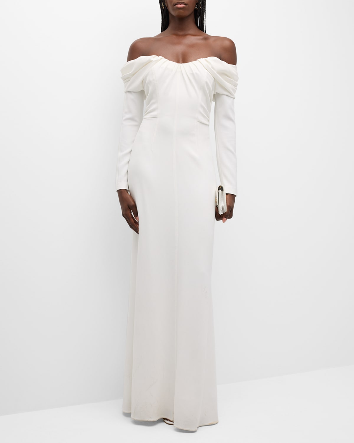 Shop A.l.c Nora Draped Off-the-shoulder Gown In White