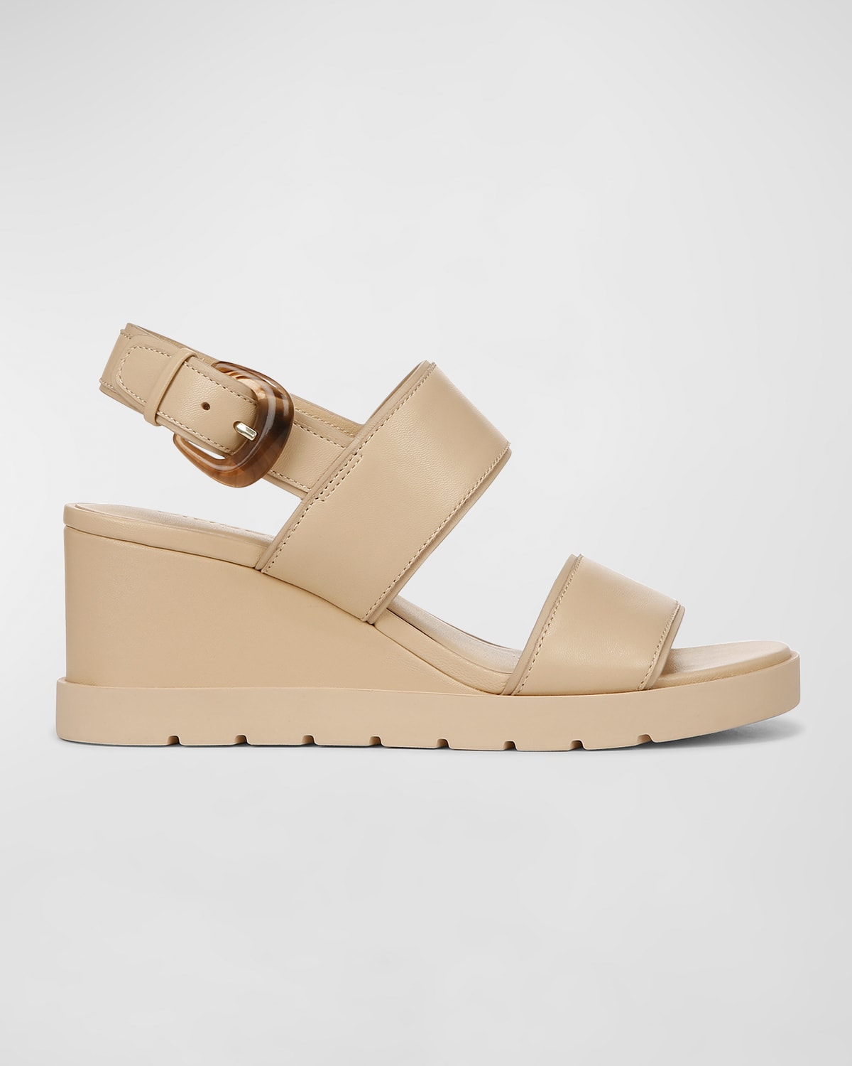 Vince Roma Leather Wedge Slingback Sandals In Macadamia Beige L