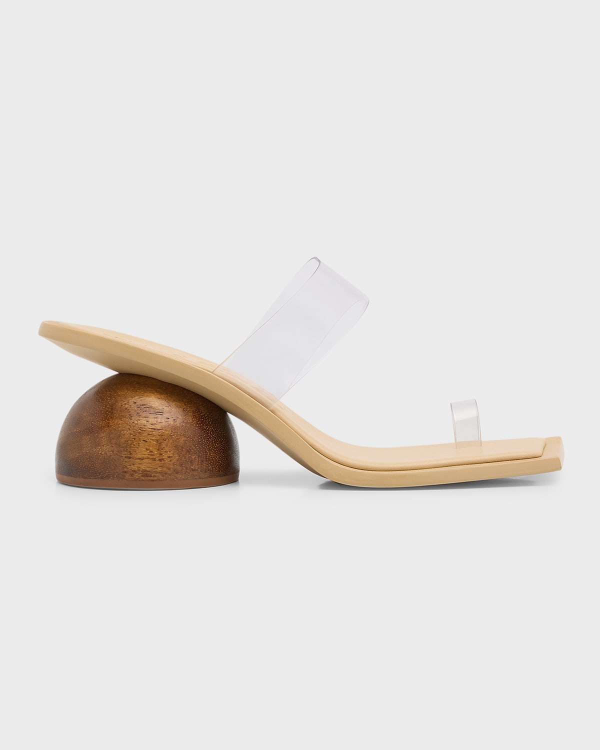 Cult Gaia Adora Vinyl Toe-strap Slide Sandals In Clear