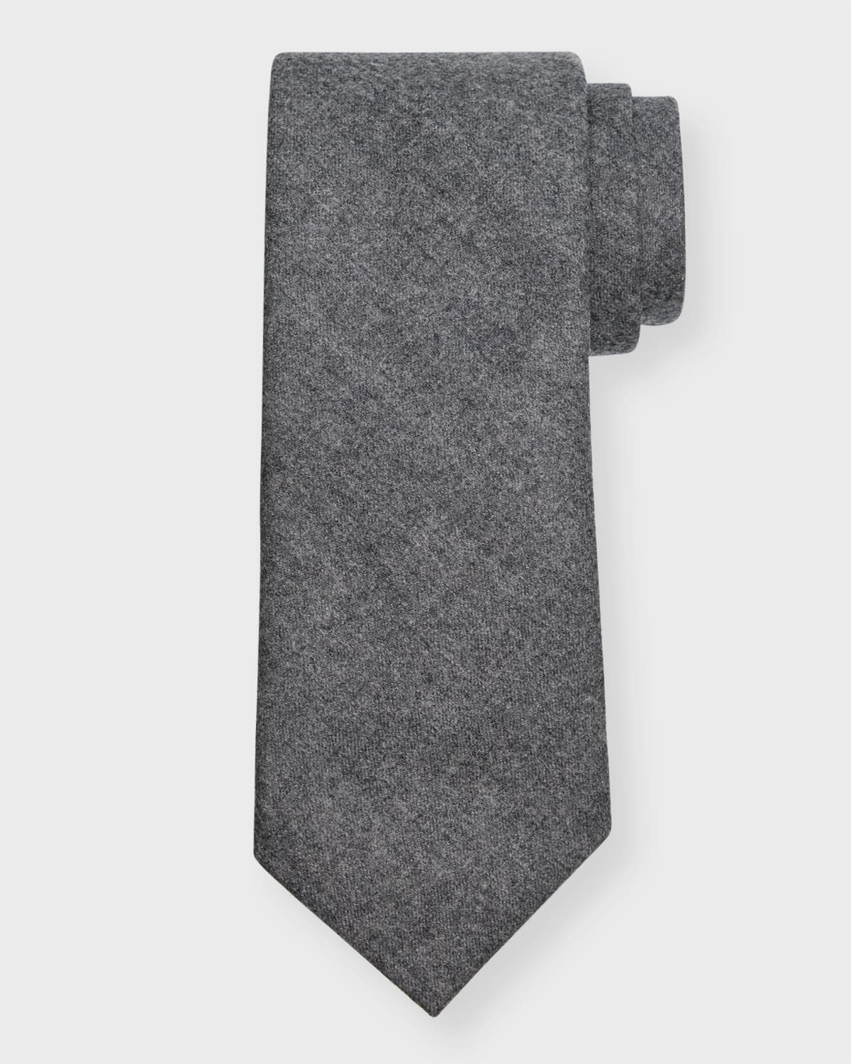 Brunello Cucinelli Men's Solid Wool Tie In Medium Grey