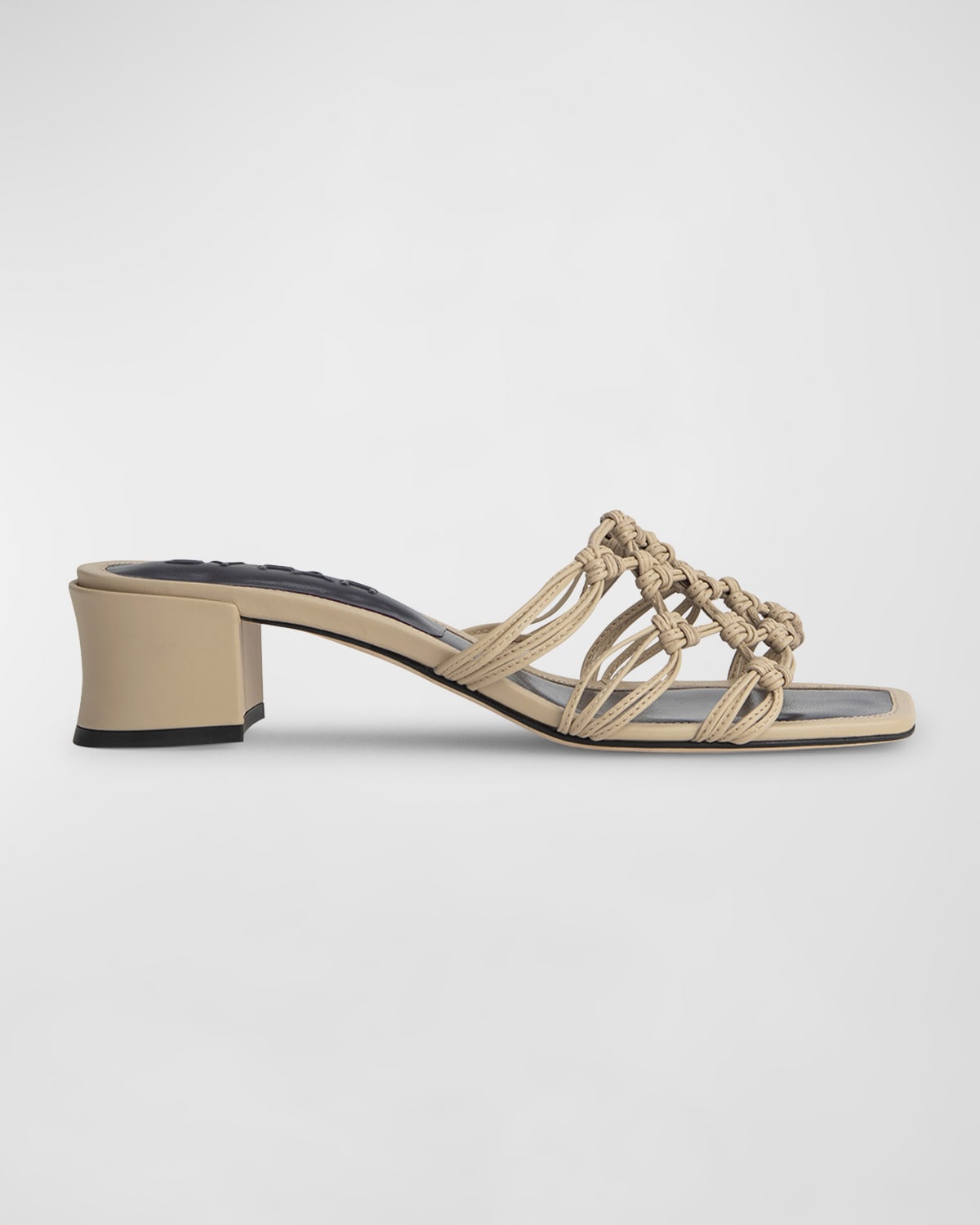 BY FAR MARSHA KNOTTED LEATHER MULE SANDALS