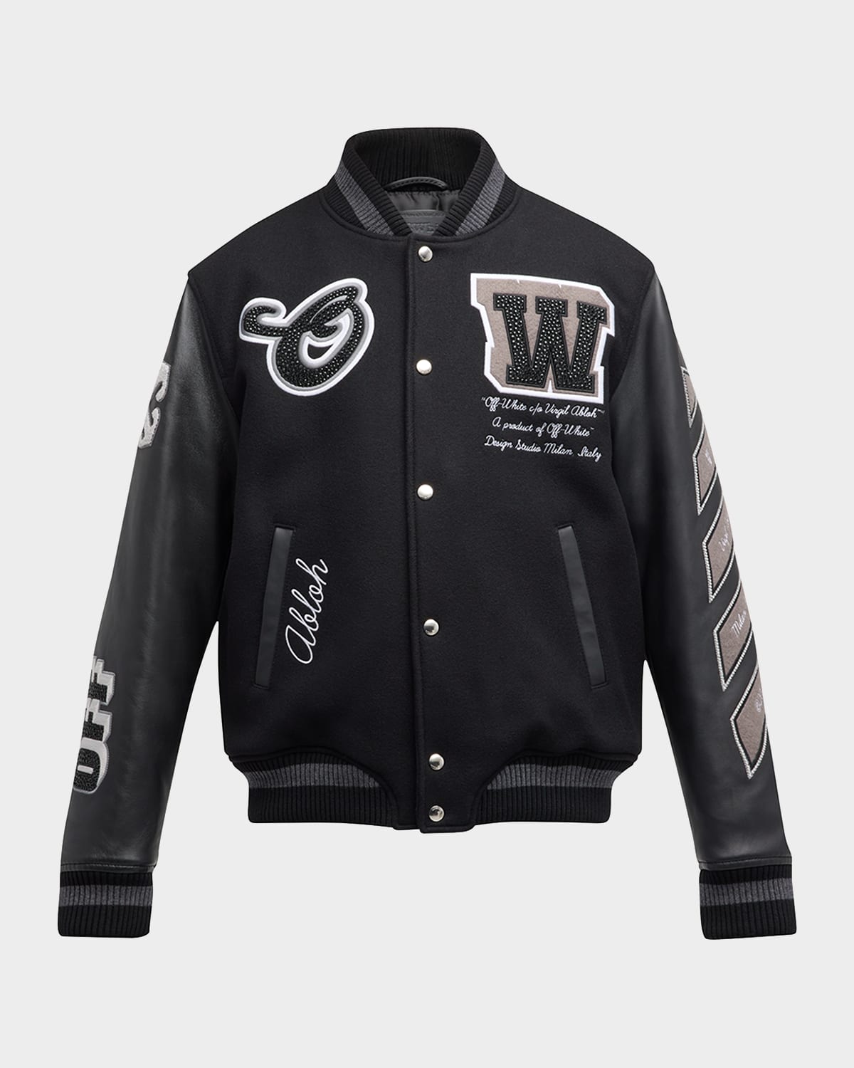 Men's Crystal Multi-Patch Varsity Jacket