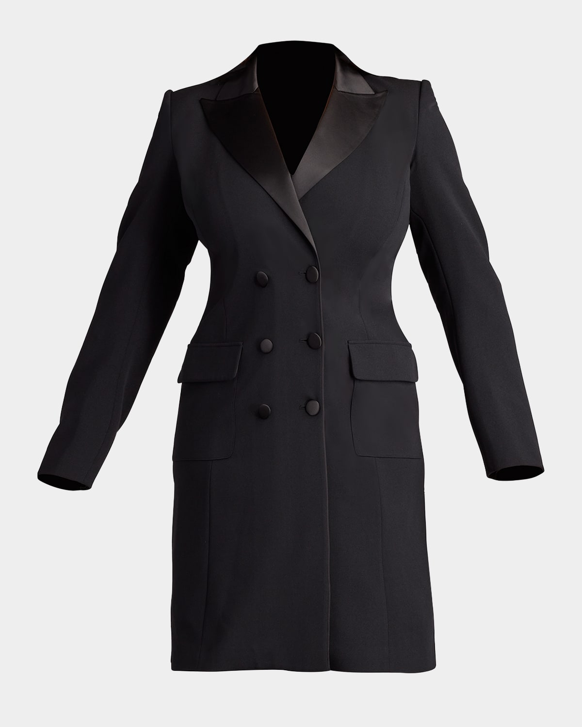 Tadashi Shoji Plus Size Double Breasted Crepe Midi Coat Dress