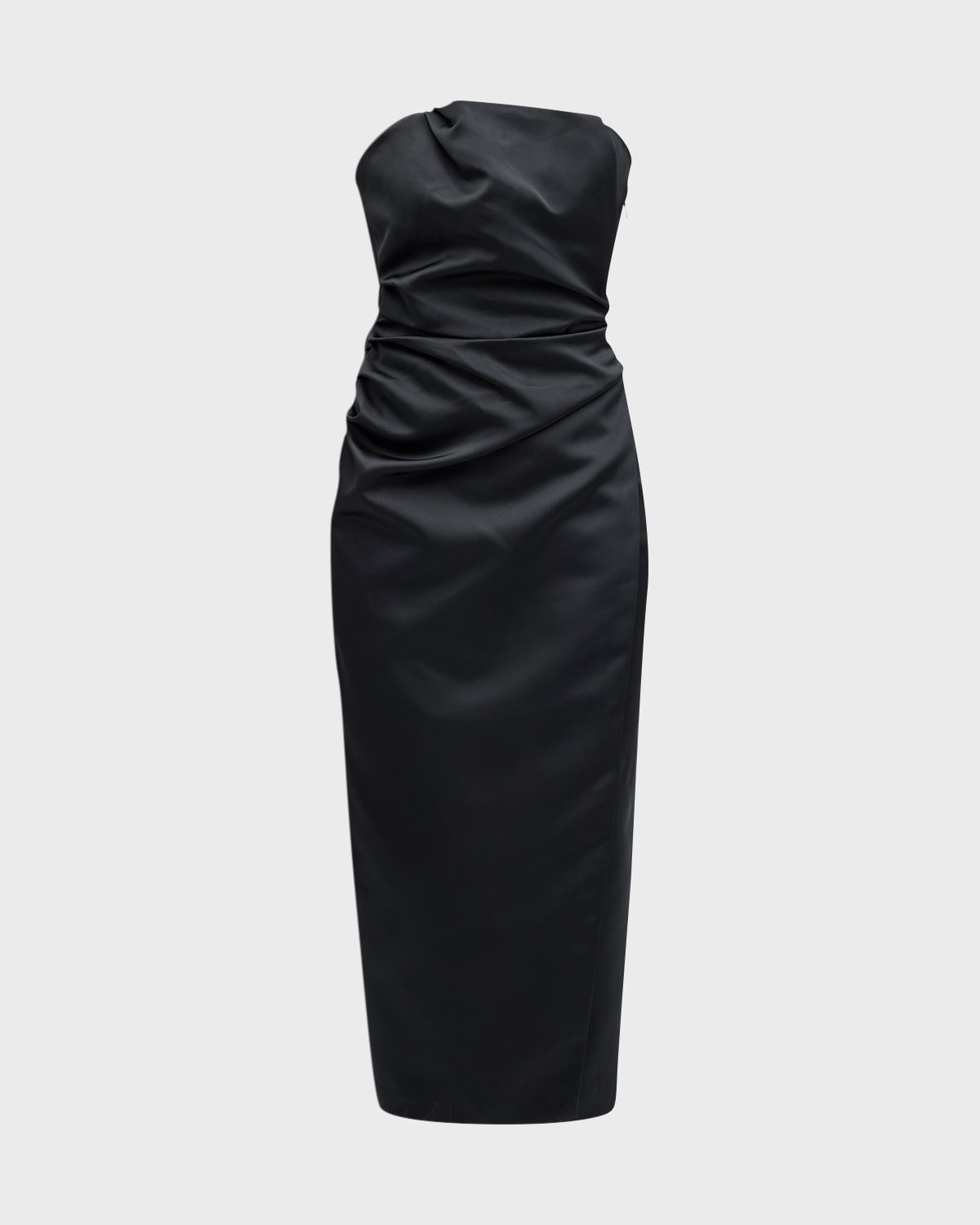 A.l.c Nata Strapless Draped Midi Dress In Black