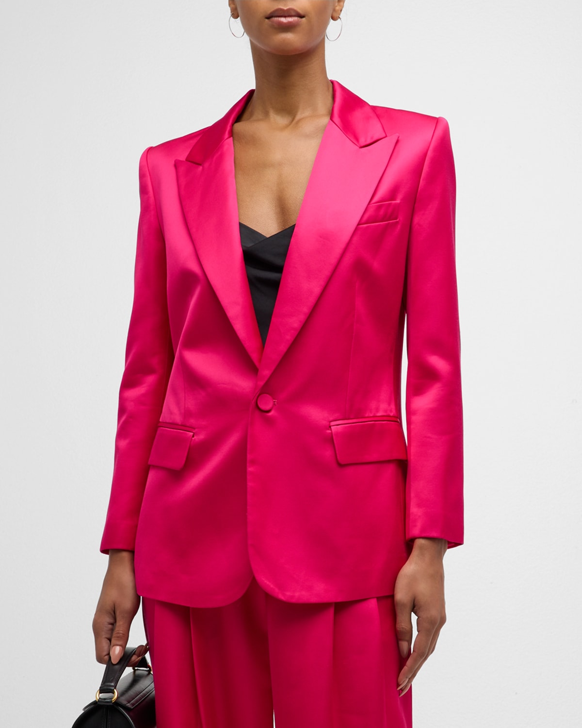 A.l.c Davin Ii Tailored Satin Jacket In Disco Pink