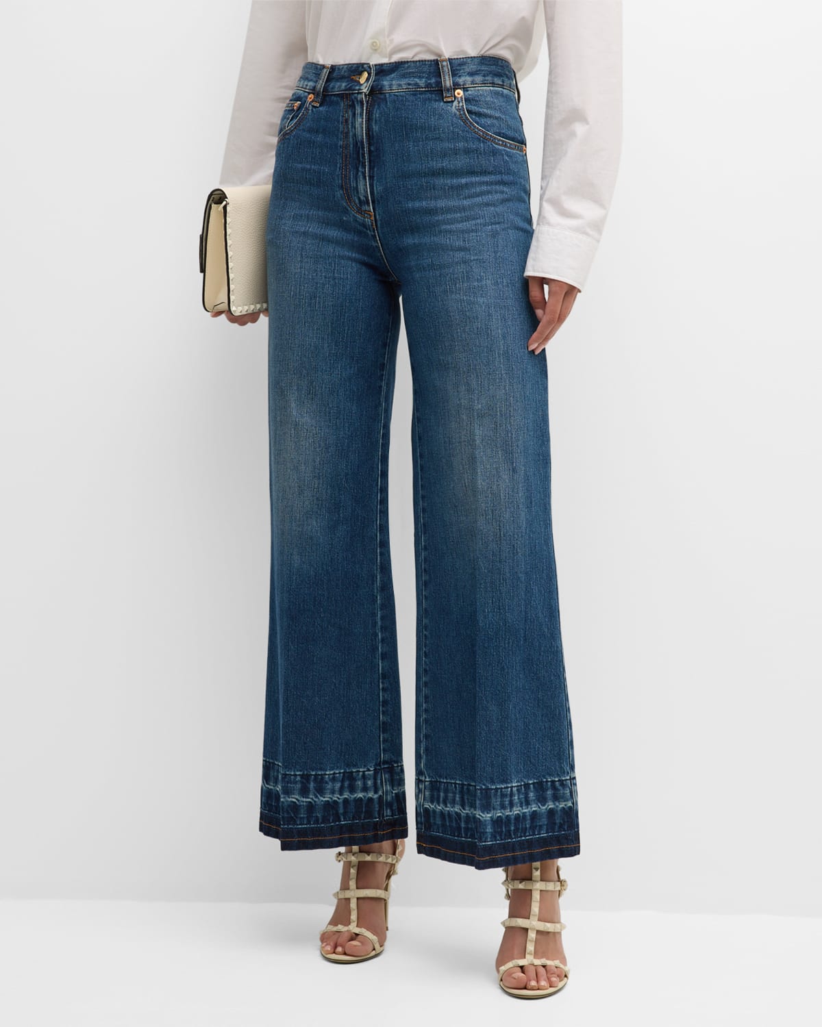 RED Valentino cropped flared jeans - Blue