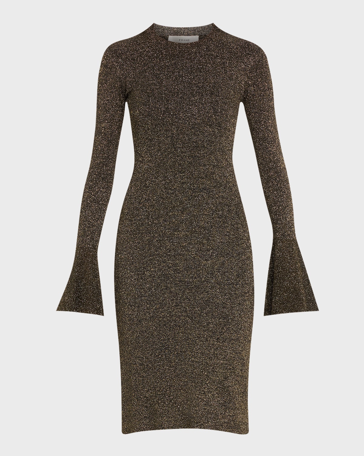 Frame Button-front Faux-leather Midi Dress In Black