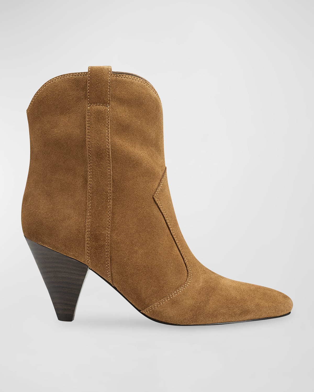 Marc Fisher Ltd Women's Carissa 62mm Suede Tapered-heel Ankle Boots In Tan