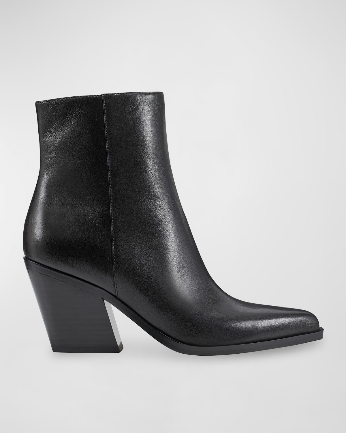 Marc Fisher Ltd Fabina Leather Zip Ankle Boots In Black