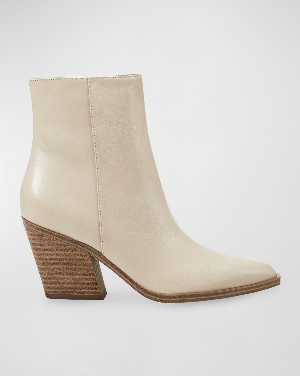 MARC FISHER LTD FABINA LEATHER ZIP ANKLE BOOTS