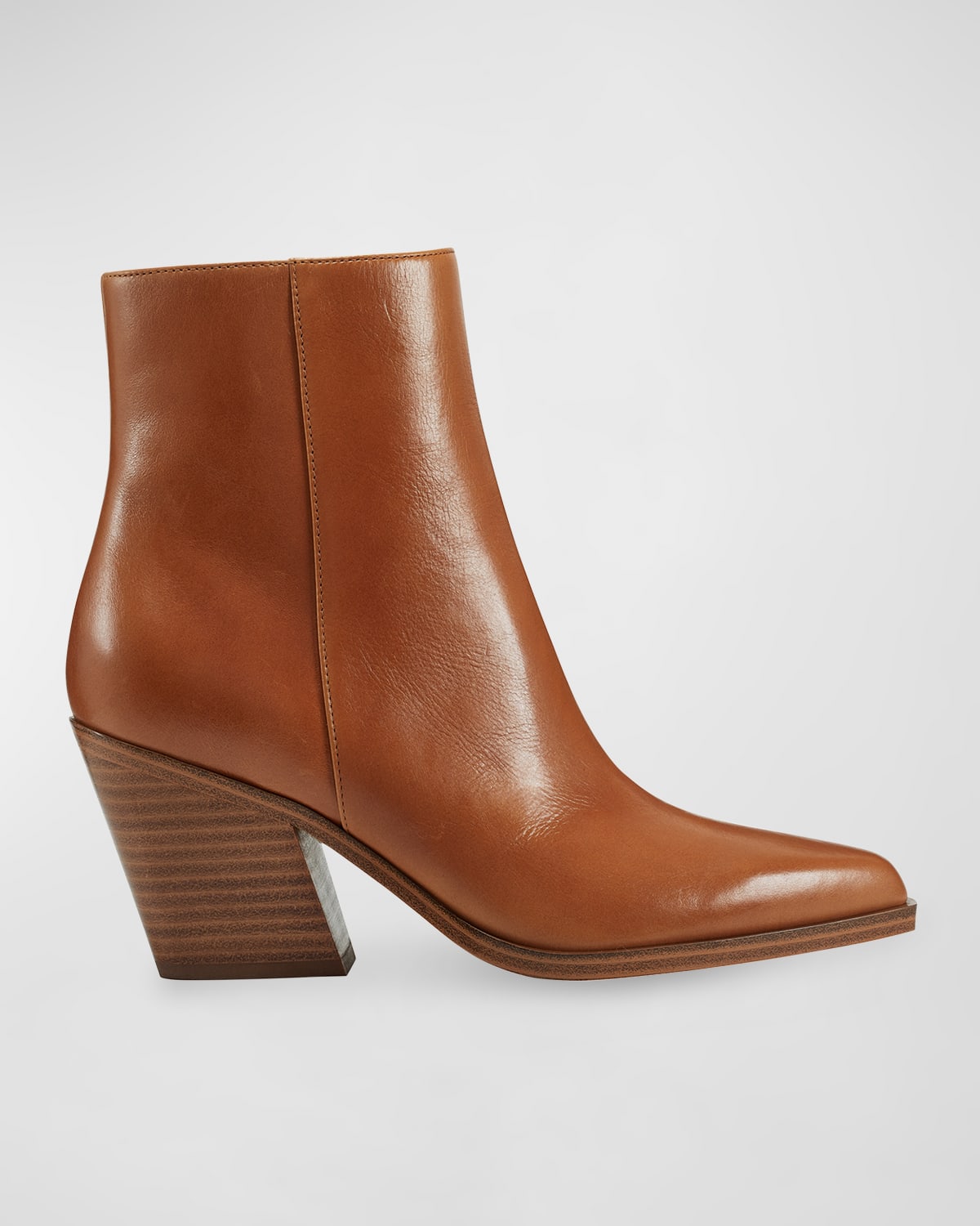 MARC FISHER LTD FABINA LEATHER ZIP ANKLE BOOTS