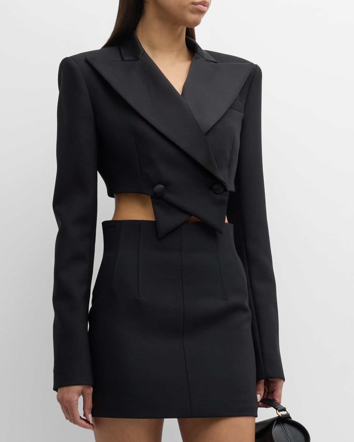 Doubled-Breasted Cropped Blazer Jacket
