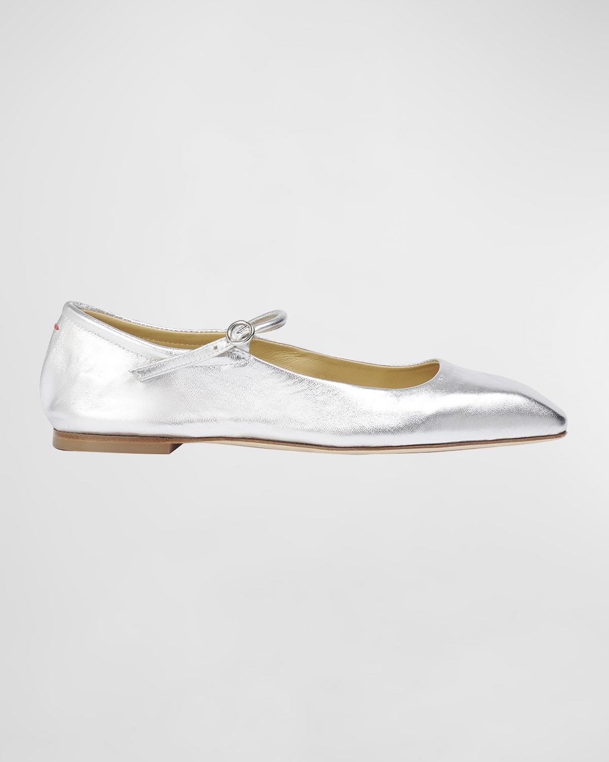 Aeyde Uma Metallic Mary Jane Ballerina Flats