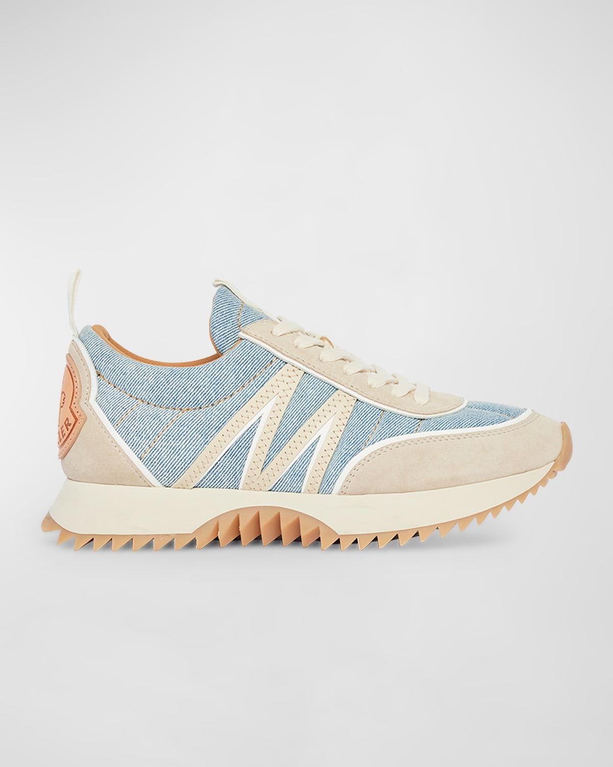 Shop Moncler Pacey Bicolor Runner Sneakers In Light Blue