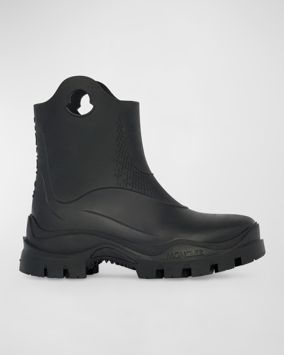 Moncler Ankle-height Boots With Textured Grip And Rugged Sole In Black