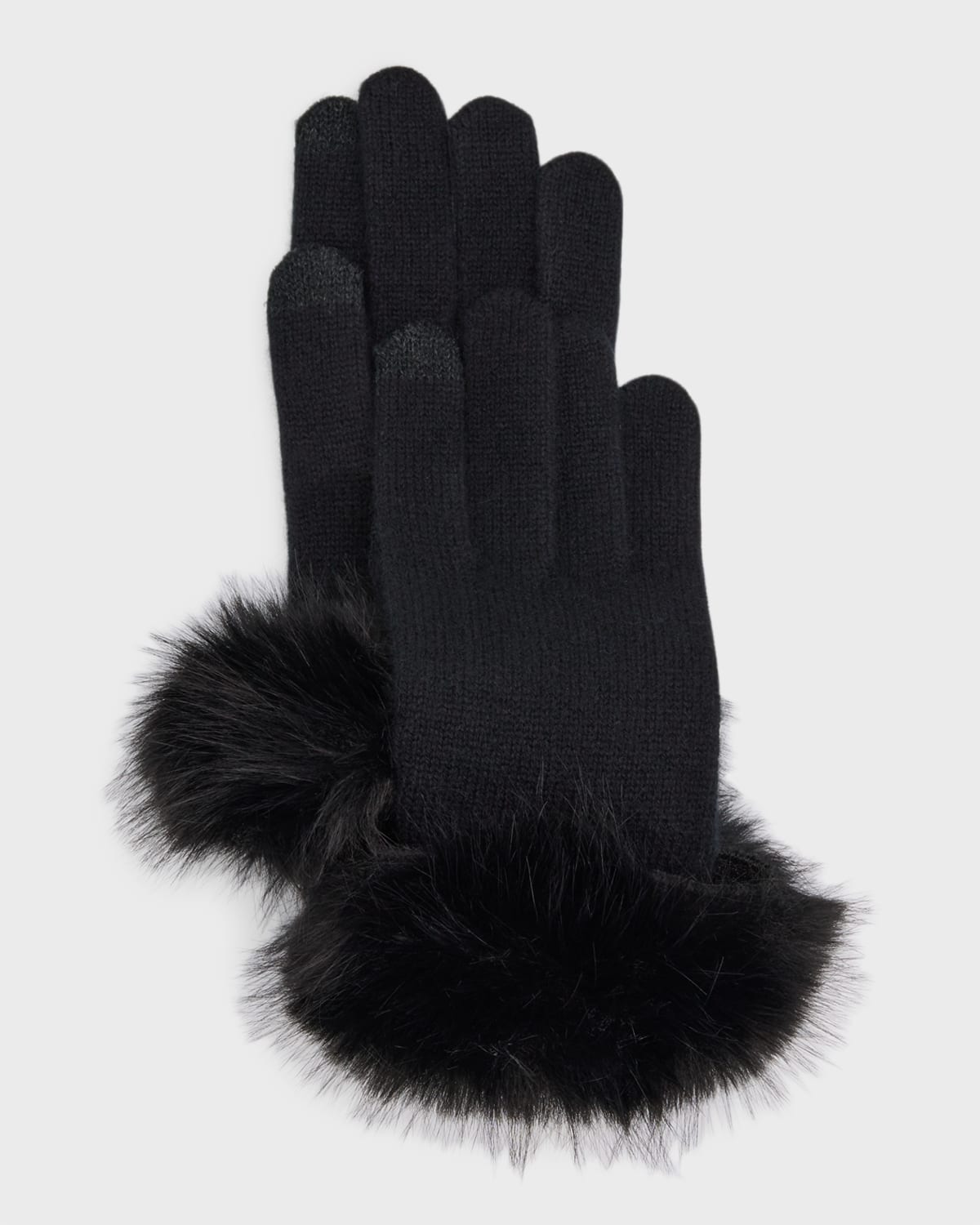 Touchscreen Cashmere & Faux Fur Gloves