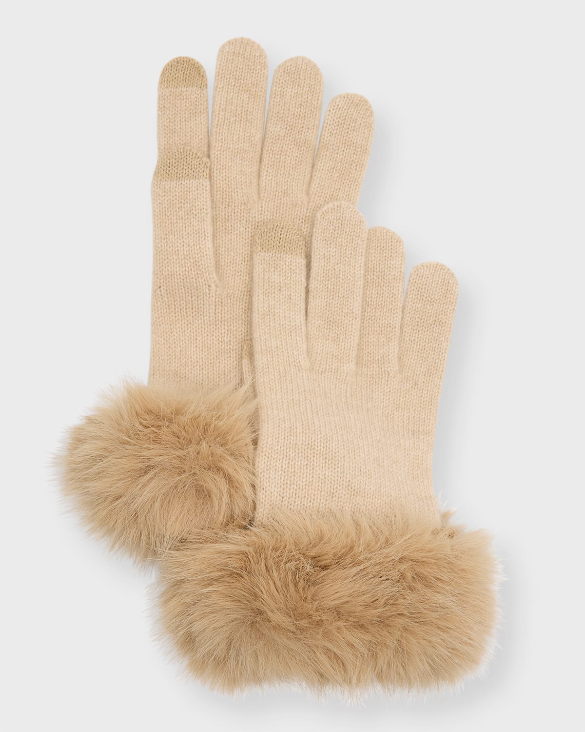 Touchscreen Cashmere & Faux Fur Gloves