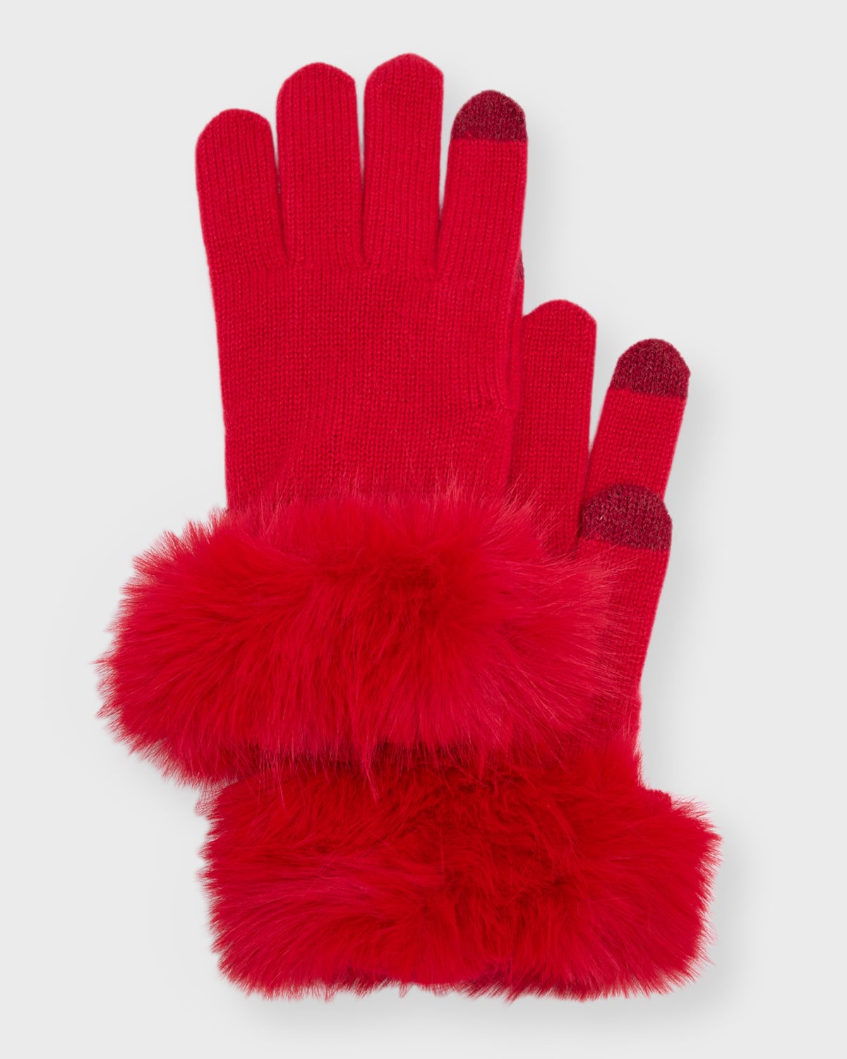 Touchscreen Cashmere & Faux Fur Gloves