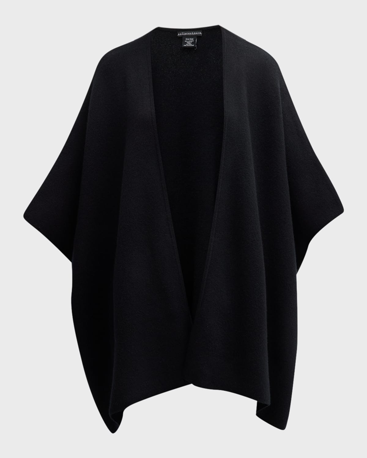 Sofia Cashmere Cashmere Double Knit Cape In Black