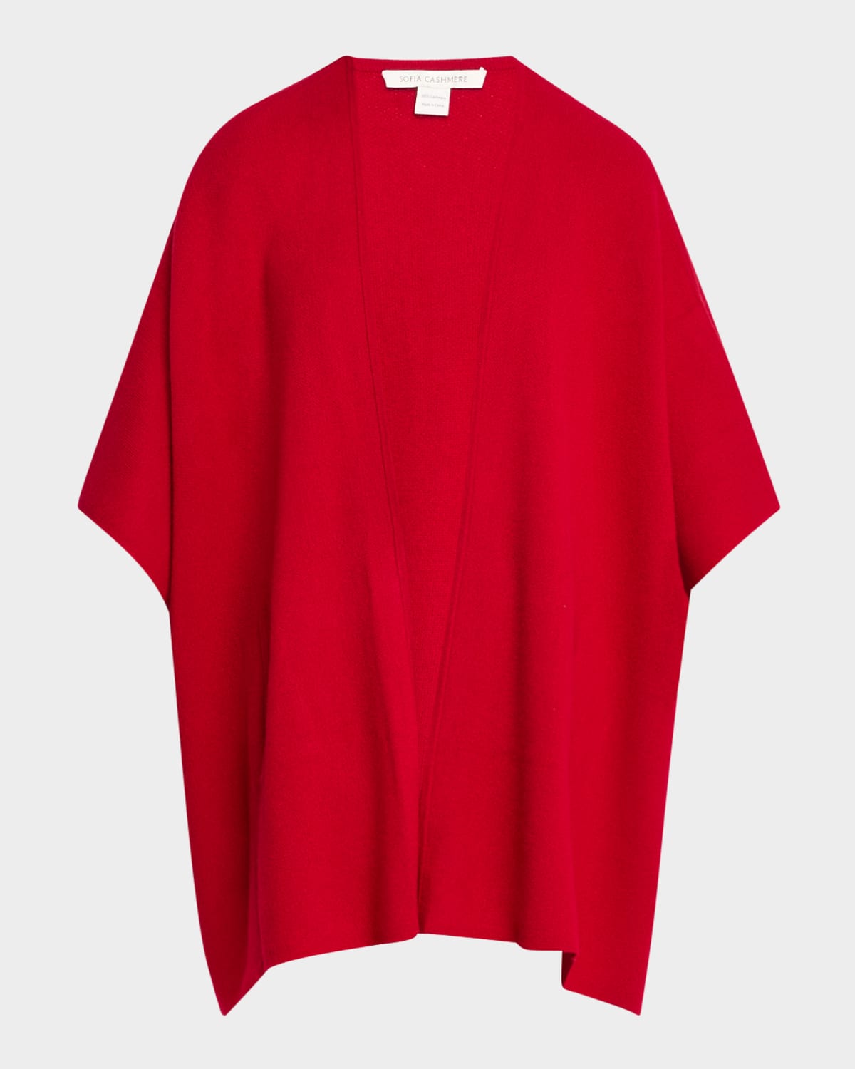 Sofia Cashmere Cashmere Double Knit Cape In Red