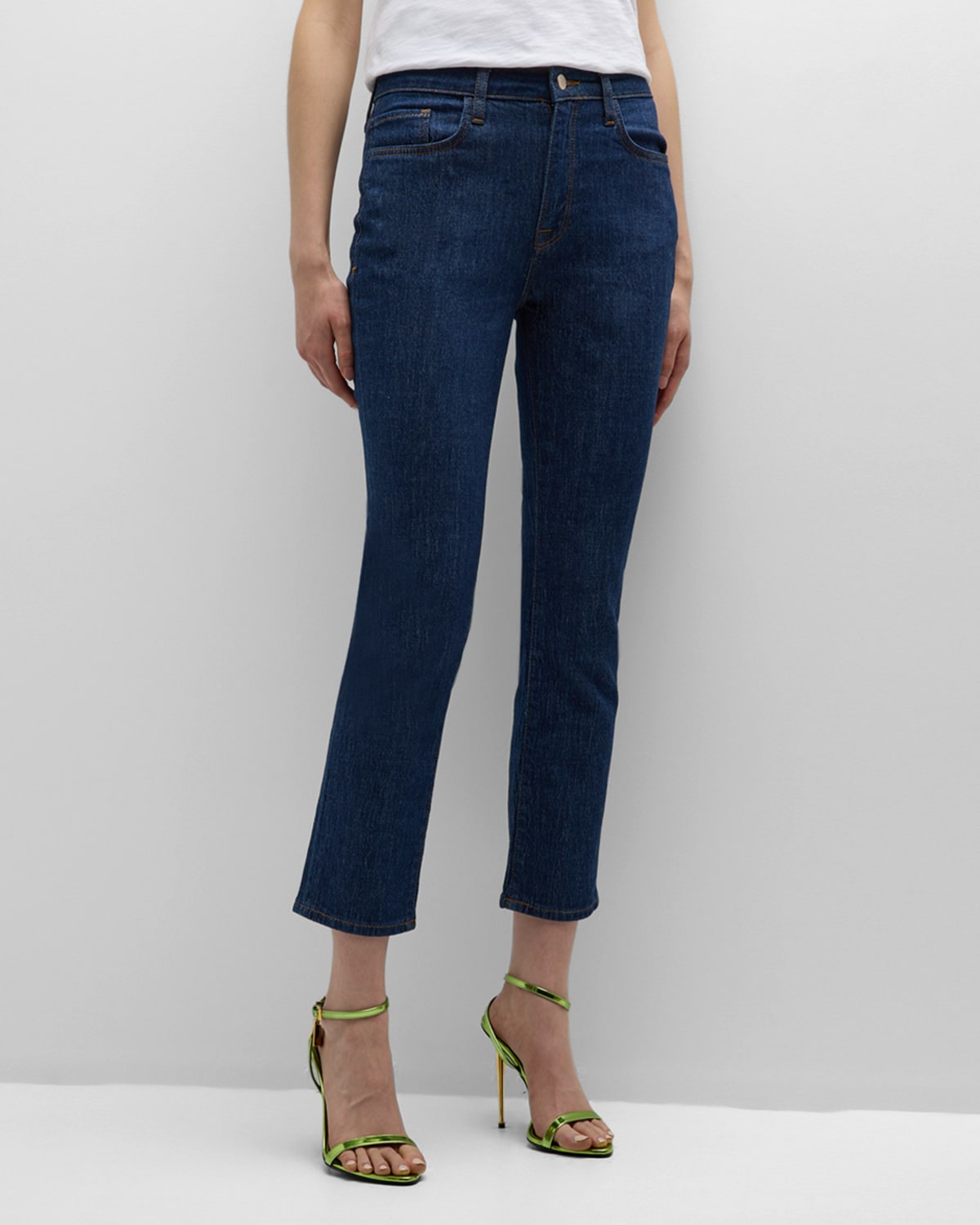 Triarchy Ms. Hawn Mid-rise Crop Loose Skinny Jeans In Dark Indigo