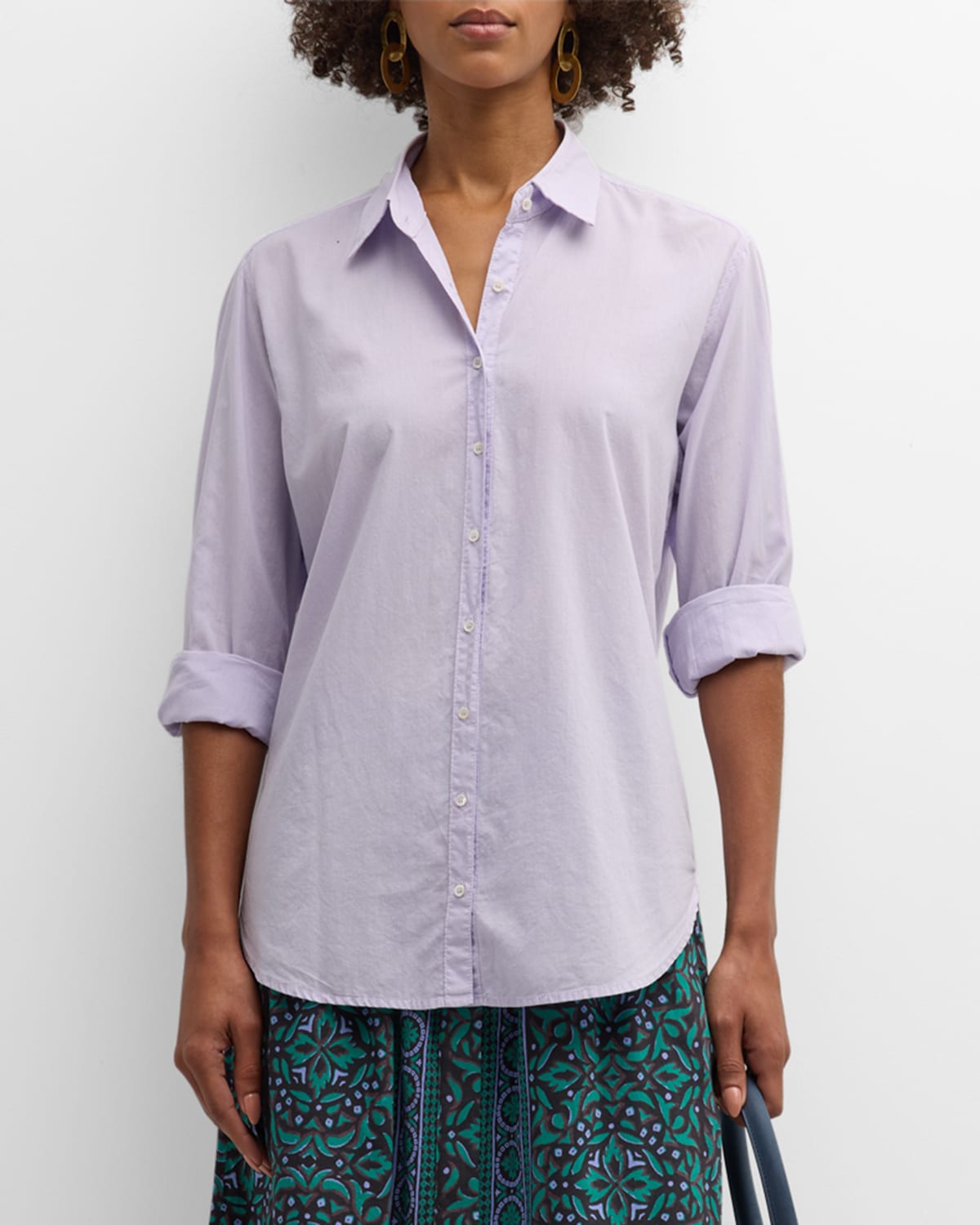 Xirena Beau Button-down Cotton Poplin Shirt In Orchid Ice