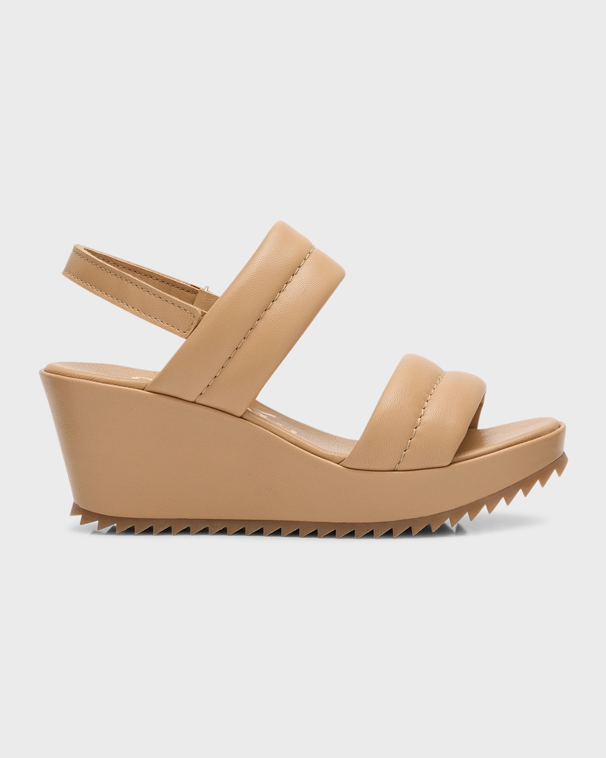 Pedro Garcia Fioralba Leather Slingback Platform Sandals In Oat Soft Kid